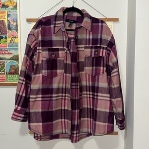 Forever 21 Fleece Plaid Shacket
